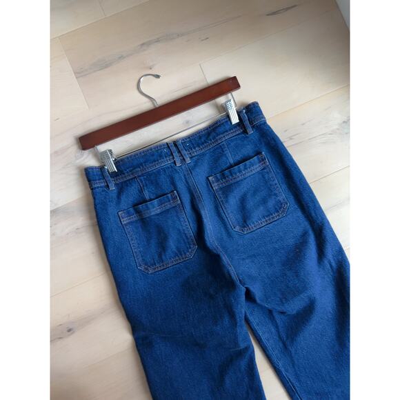 Vintage Denim Gaucho Pants Dark Wash Size 8/29 Wide Leg 70s Fall trend - Picture 4 of 9